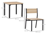 Three-Piece Minimal and Compact Dining Set, Light Wood Grain T3398P329536