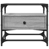 Coffee Table with Glass Top Grey Sonoma 50x50x45 cm Steel 846052