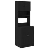 Kitchen Sideboard with Shelf 2 pcs Black Oak 60 x 50 x 180 cm 3365557
