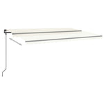 ZNTS Manual Retractable Awning with Posts 5x3.5 m Cream 3070257