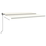 ZNTS Manual Retractable Awning with Posts 5x3.5 m Cream 3070257