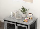 80cm Dog Crate Furniture with Removable Cushion for Large Dogs- Grey T3398P349629