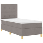 ZNTS Box Spring Bed with Mattress Taupe 100x200 cm Fabric 3339599