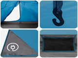 Backpacking Tent Blue 4-Person 185T Polyester with PU Coating 42018560