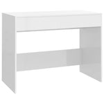 ZNTS Desk High Gloss White 101x50x76.5 cm Engineered Wood 809563