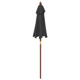 Garden Parasol with Wooden Pole Black 196x231 cm 363165