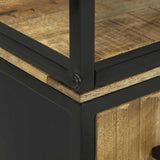 Highboard with Drawer Brown 70 x 35 x 180 cm Solid Mango Wood 3310126