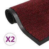 ZNTS Dust Control Mats 2 pcs Rectangular Tufted 80x120 cm Red 3051611