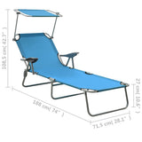 Outdoor Sunbed Blue Powder-coated steel, fabric Standard Foldable 310336
