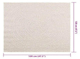 Rug ZIZUR Cream 120x120 cm Jute Look Indoor and Outdoor 4010376