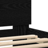 Bed Frame with Headboard Black oak 200 x 200 cm Engineered wood 3333935