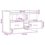 TV Cabinet 71.5 x 33 x 47 cm Black Oak Engineered Wood 8011148