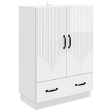 Sideboard High Gloss White 66 x 34.5 x 92 cm Engineered Wood 895359