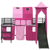 Kids'Loft Bed Frame Black and Pink 90 x 200 cm Metal 42020888