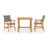 Garden Dining Set Brown Solid Acacia Wood Medium Durable 3087122