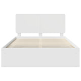 Bed Frame with Headboard White 160 x 200 cm Solid Pine Wood 3412461