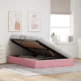 Storage Bed with Mattress with Storage Pink 140 x 200 cm Velvet 3370105