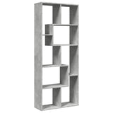 Room Divider Bookcase Concrete Grey 67x25x161.5 cm Engineered Wood 858078