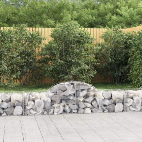 Arched Gabion Baskets 10 pcs 200x50x40/60 cm Galvanised Iron 3146265