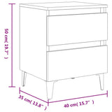 Bed Cabinets 2 pcs Concrete Grey 40x35x50 cm Engineered Wood 805878