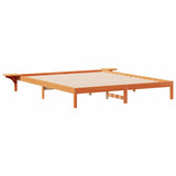 Bed Frame with Side Tables Wax Brown 200 x 210 cm 873237