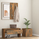 Hallway Furniture Set Smoked Oak Engineered Wood 3120197