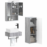 Bathroom Cabinet Set 4 pcs Grey Sonoma 50 x 14.5 x 70 cm 3407396