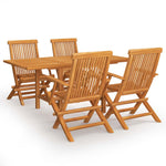 ZNTS 5 Piece Garden Dining Set Solid Teak Wood 3059595