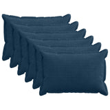 Cushion Cover 6 pcs HOUTEN Navy Blue 50 x 75 cm Corduroy 919820