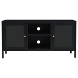 TV Cabinet Black Black powder-coated steel Medium Adjustable Feet 336058