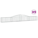 Arched Gabion Baskets 9 pcs 400x30x40/60 cm Galvanised Iron 3146834