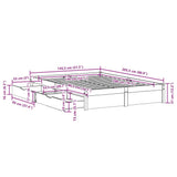 Bed Frame without Mattress 140x200 cm Solid Wood Pine 3301662