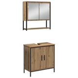 Bathroom Furniture Set with Door 3 pcs Brown 33 x 33 x 102.5 cm 3334368
