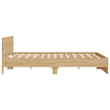 Bed Frame with LED without Mattress Sonoma Oak 200x200 cm 3207583