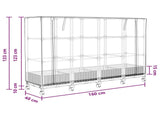 Garden Planter with Greenhouse Cover&Wheels 3 pcs Black PP 3423062