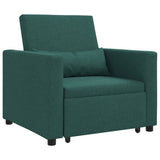 Pull out Sofa Bed Single Dark green 90 x 165 x 87 cm Fabric 42002689