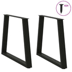 ZNTS Dining Table Legs V-Shape 2 pcs Black 80x cm Steel 4012572