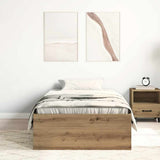 Bed Frame without Mattress Artisan Oak 75x190 cm Engineered Wood 3329310