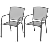 Outdoor Chair Set of 2 Anthracite E-coated, powder-coated steel 42705