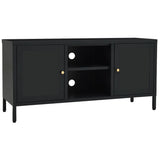 TV Cabinet Black Black powder-coated steel Medium Adjustable Feet 336058