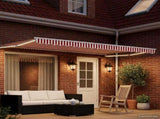 Manual Retractable Awning with LEDs Red and White 4.5 x 3 m 3419312