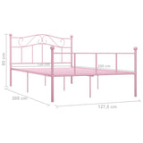 284539 Bed Frame without Mattress Pink Metal 120x200 cm