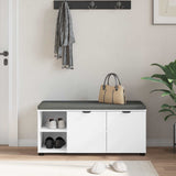 Hall Bench White 100 x 38 x 46 cm Engineered Wood and Fabric 891512