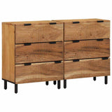 Sideboard Set 2 pcs 120 x 33 x 75 cm Solid Acacia Wood 3310010