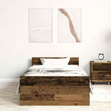 Bed Frame without Mattress Old Wood 90x200 cm Engineered Wood 857474