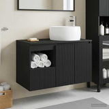 Bathroom Furniture Set 2 pcs Black Engineered Wood 3404095