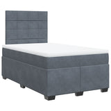 Box Spring Bed with Mattress Dark Grey 120x190 cm Small Double Velvet 3290859