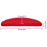 Stair Mats 30 pcs 56x17x3 cm Red Half Round 3365806
