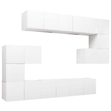 10 Piece TV Cabinet Set White Engineered Wood 3078724