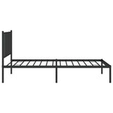 Metal Bed Frame without Mattress with Headboard Black 90x190cm 350856